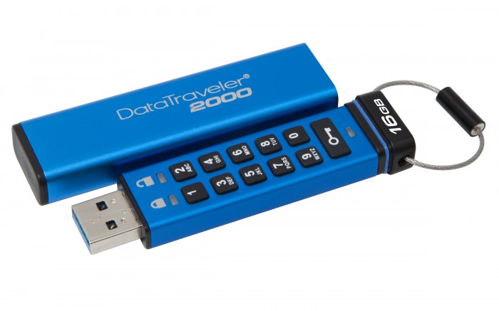 16GB Kingston USB 3.0 DT2000 HW šifrování, keypad