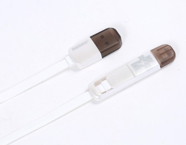 2v1 Kabel Remax Lightning/Micro USB na USB, 1m, bílá