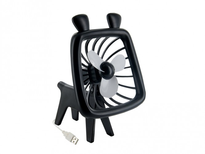 4World USB ventilátor Animal,silent Wave,černý