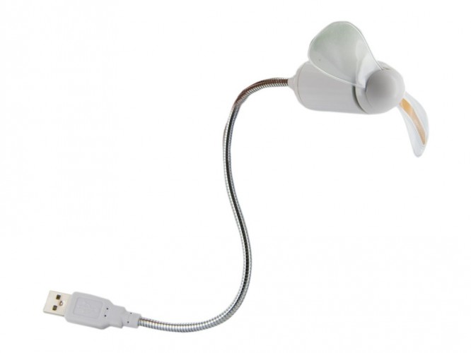 4World USB ventilátor Message,flexibilní rameno,stříbro