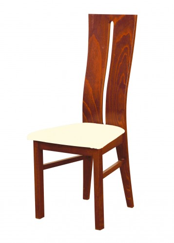 Andre I - jídelní židle (dřevo - světlý ořech/potah - látka)
