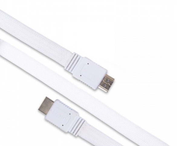 Apei Business Flat Coated HDMI to HDMI cable - 1.8m (white)