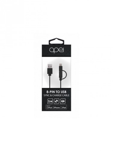 Apei MFI 2 in 1 Lightning and MicroUSB cable (black) - 1m