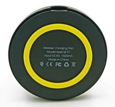 Apei Qi P1 Wireless Charging Pad (Black / Yellow)