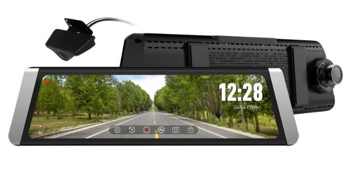 Autokamera Cel-Tec M10 GPS Premium, zrcátko + zadní kamera