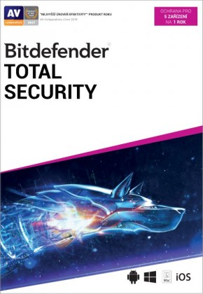 Bitdefender Total Security, 5 zařízení, 1 rok