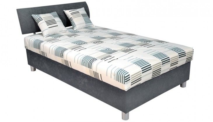 Čalouněná postel George 120x200, šedá, vč. matrace a úp