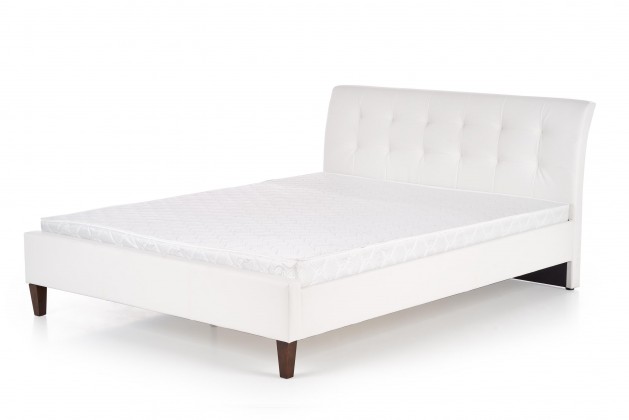 Čalouněná postel Kirsty 160x200, bílá, vč. roštu, bez matrace
