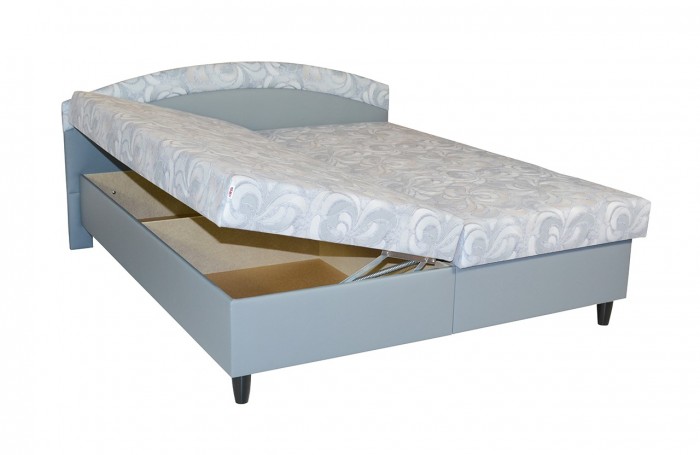 Čalúnená posteľ Corveta 180x200, šedá, vrát. matracov - II. akosť