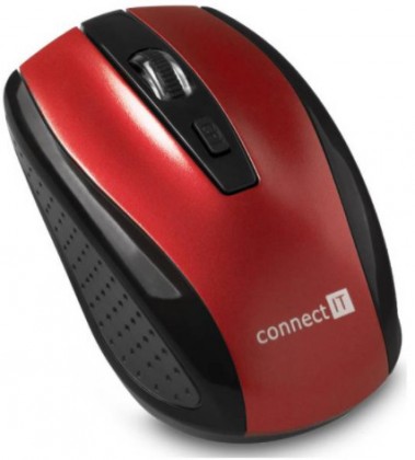 Connect IT bezdrátová optická myš, červená (CI-1224)