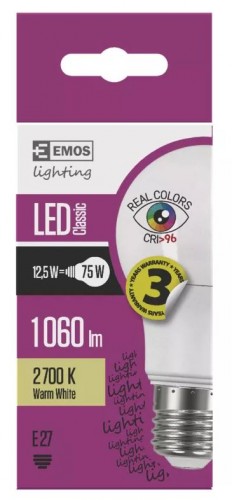 Emos ZQ5157 LED žiarovka Classic A60 12,5W E27 teplá biela Ra96