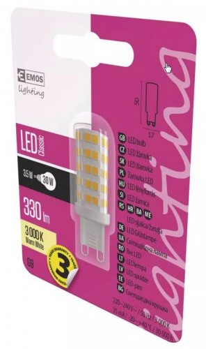 Emos ZQ9530 LED žiarovka Classic JC F 3,5W G9 teplá biela