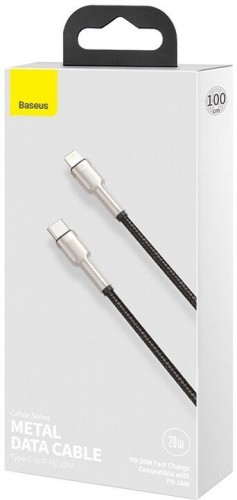 Kábel Baseus, Cafule, USB-C na Lightning, 20 W, 1 m, čierny