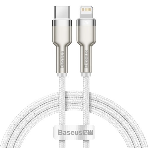 Kábel Baseus, Cafule, USB-C na Lightning, 20 W, 2 m, biely