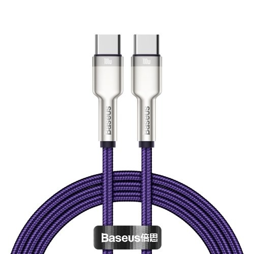 Kábel Baseus, Cafule, USB-C na USB-C, 100 W, 1 m, fialový