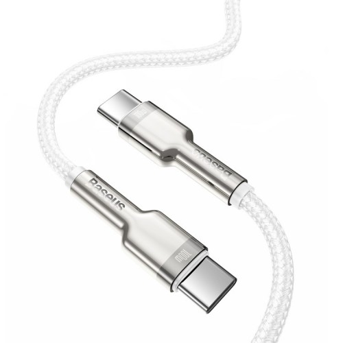 Kábel Baseus, Cafule, USB-C na USB-C, 100 W, 2 m, biely