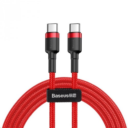 Kábel Baseus Cafule, USB-C na USB-C, 60 W, 2 m, červený