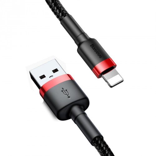 Kábel Baseus Cafule, USB na Lightning, 2,4 A, 0,5 m, čierny