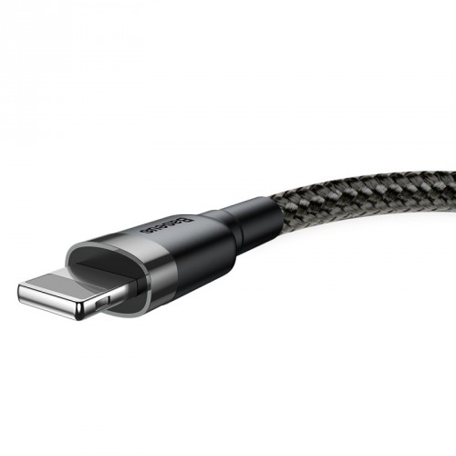 Kábel Baseus Cafule, USB na Lightning, 2,4 A, 1 m, sivý/čierny