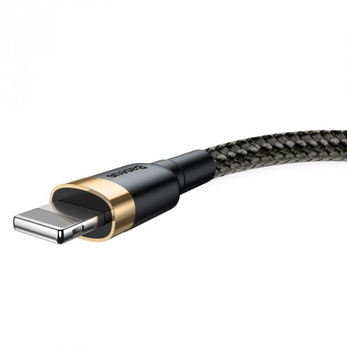 Kábel Baseus Cafule, USB na Lightning, 2,4A, 0,5 m, zlatý/čierny