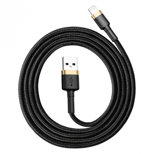 Kábel Baseus Cafule, USB na Lightning, 2,4A, 0,5 m, zlatý/čierny