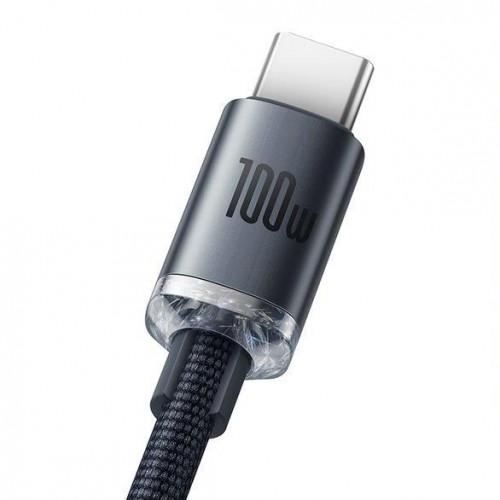 Kábel Baseus Crystal Shine USB-A/USB-C 100W, 2m, čierna