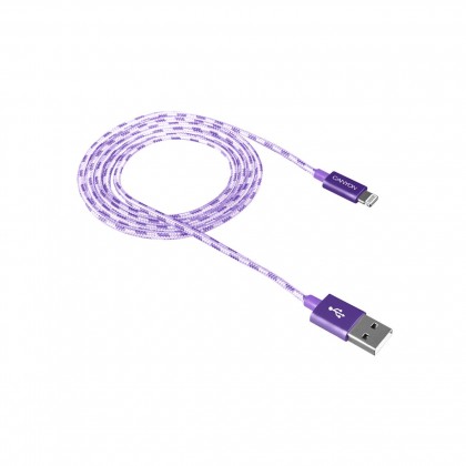 Kabel Canyon Lightning na USB, 1m, pletený, fialová