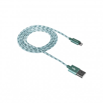 Kabel Canyon Lightning na USB, 1m, pletený, zelená