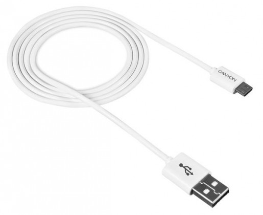 Kabel Canyon USB Micro na USB, 1m, bílá