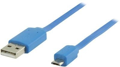 Kabel USB2.0 TYP A - MICRO USB TYP B, MODRÝ - 1m