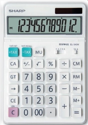 Kancelárska kalkulačka Sharp EL340W, solárne napájanie