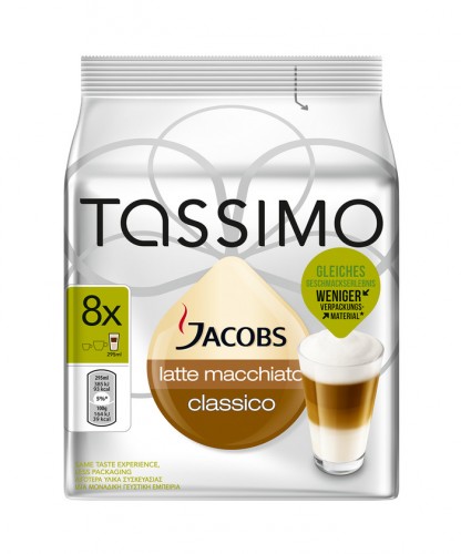 Kapsule Tassimo Jacobs Latte Macchiato, 8 + 8ks