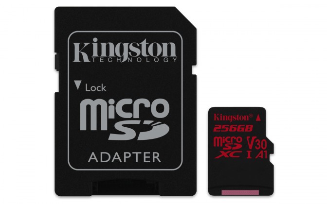 Kingston Micro SDXC Canvas React 256GB 100MB/s UHS-I+SD adaptér