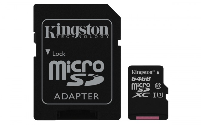 Kingston Micro SDXC Canvas Select 64GB + SD adaptér SDCS/64GB