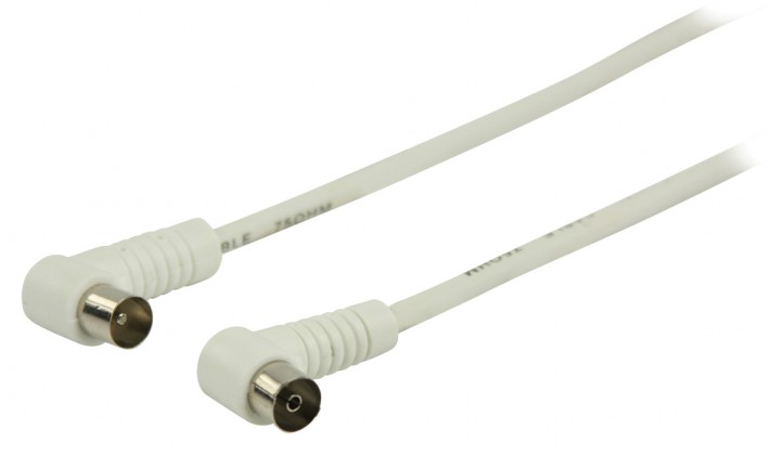 Koaxiální kabel koncovka úhlová 1,5m, bílý