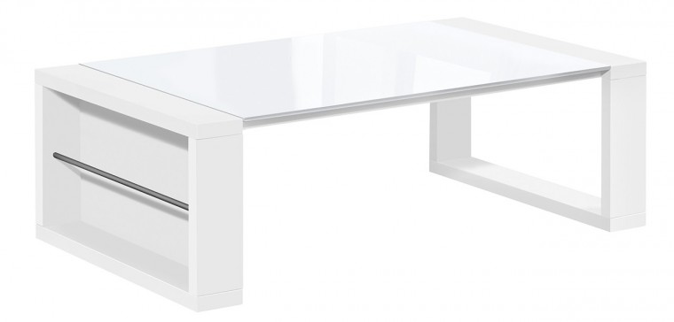 Konferenční stolek Chase (bílá, sklo bílé)