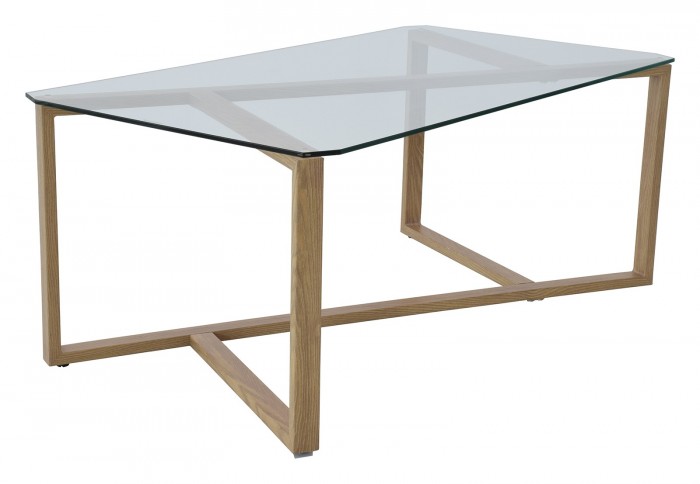 Konferenční stolek Cleo - obdélník (sklo, kov)