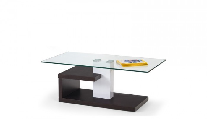 Konferenční stolek Evelin (sklo/wenge)