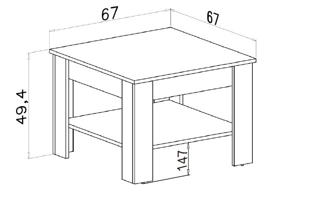Konferenční stolek Gete - čtverec (alpská bílá) - II. jakost