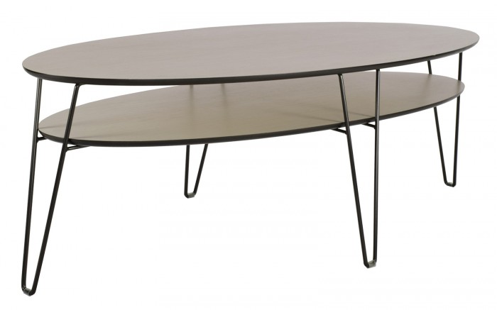 Konferenční stolek Leon - oválný (dubová dýha)
