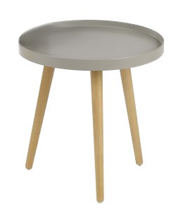 Konferenční stolek Malaga - kruhový, dřev. nohy (béžová, dřevo)