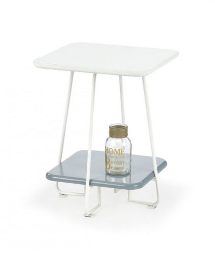 Konferenční stolek Mandy s úložným prostorem (bílá, šedá)