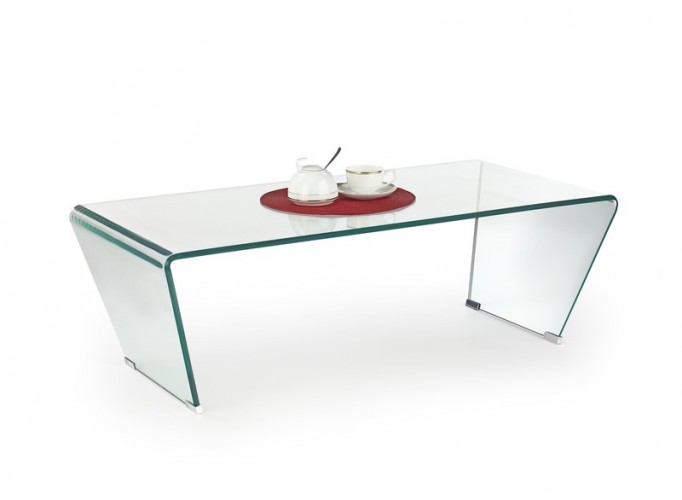 Konferenční stolek Olimpia - skleněný ohýbaný (transparentní)