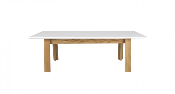 Konferenční stolek Profil (bílá/dub)