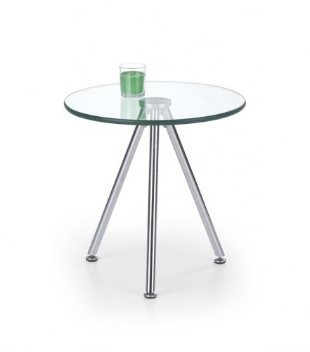 Konferenční stolek Solo - kruhový (transp. sklo,  nohy chrom)