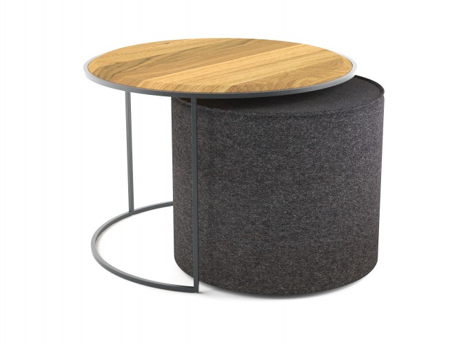 Konferenčný stolík s taburetom Modern (hnedá, šedá)