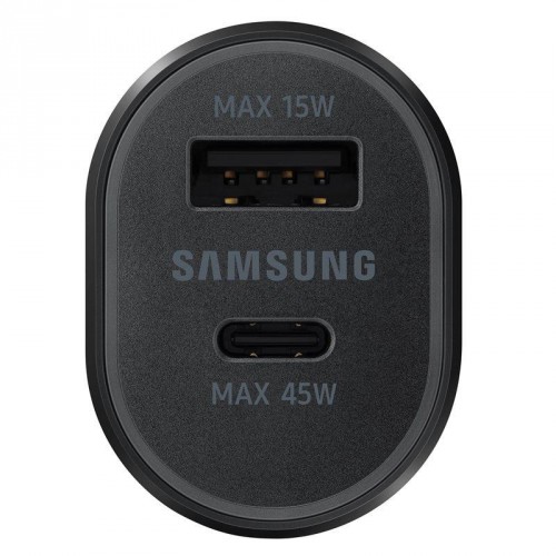 Nabíjačka do auta Samsung 1x USB, 1x Typ C s PD, 45W, čierna