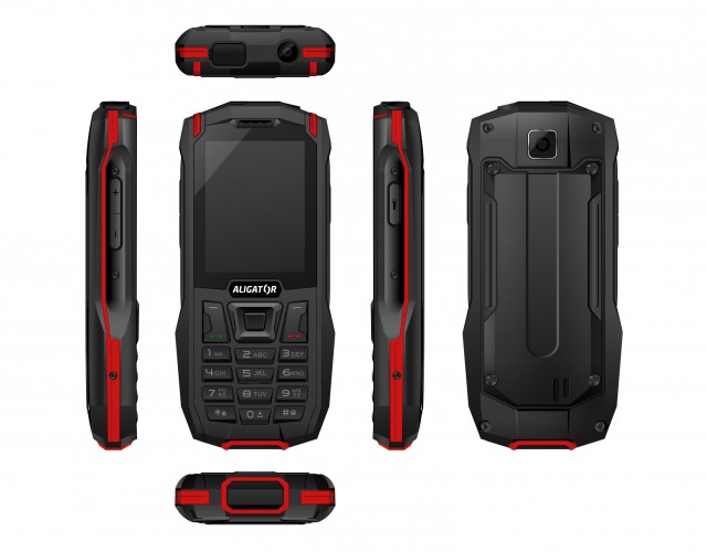 Odolný tlačidlový telefón Aligator K50 eXtremo, KaiOS, červená RO
