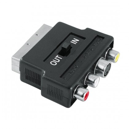 Redukce SCART vidlice 122238- 3 cinch AV + S-video zásuvka, IN/OU