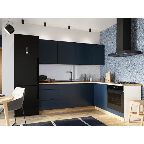 Rohová kuchyňa Minea pravý roh 230x180 (modrá mat)